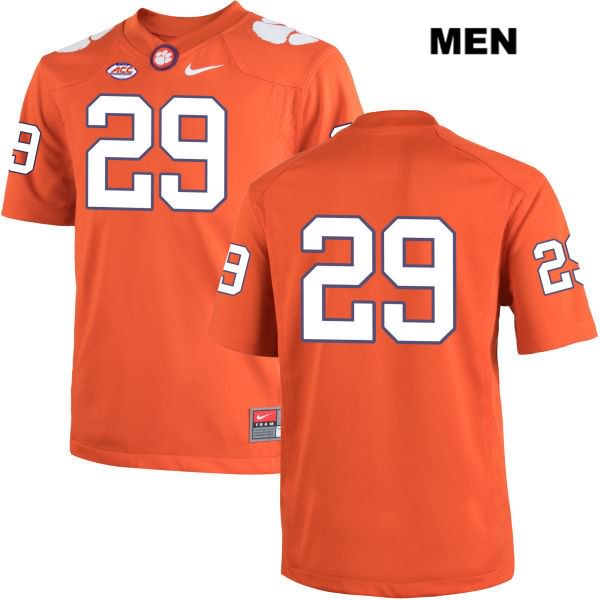 Men's Clemson Tigers #29 Michael Becker Stitched Orange Authentic Nike No Name NCAA College Football Jersey KMR0446GO